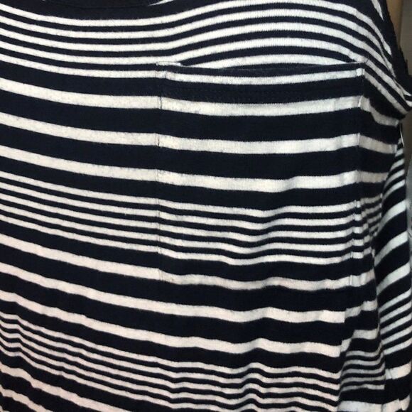 Navy Blue /White Horizontal Striped Dress Sz. S - Picture 3 of 5